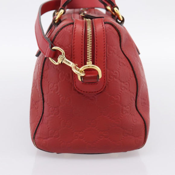 GUCCI GuccissimaGG Hand Bag Leather 2way Red Gold Tone 453573 Auth 198638