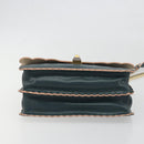 FENDI Canay Chain Shoulder Bag Leather 2way Green Gold Tone 8BT283 Auth 198639-12