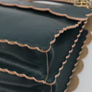 FENDI Canay Chain Shoulder Bag Leather 2way Green Gold Tone 8BT283 Auth 198639-15