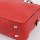 PRADA Chain Hand Bag Leather Red Silver Auth 198640V-9