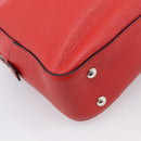 PRADA Chain Hand Bag Leather Red Silver Auth 198640V-16