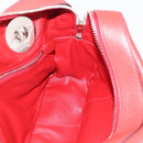 PRADA Chain Hand Bag Leather Red Silver Auth 198640V-20