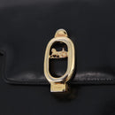CELINE Horse Carriage Shoulder Bag Leather Black Gold Tone Auth 198641-14