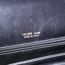 CELINE Horse Carriage Shoulder Bag Leather Black Gold Tone Auth 198641-16