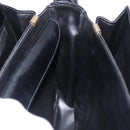 CELINE Horse Carriage Shoulder Bag Leather Black Gold Tone Auth 198641-18