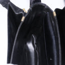 CELINE Horse Carriage Shoulder Bag Leather Black Gold Tone Auth 198641-19