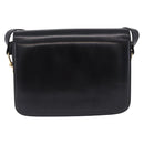 CELINE Horse Carriage Shoulder Bag Leather Black Gold Tone Auth 198641-3