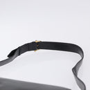 CELINE Horse Carriage Shoulder Bag Leather Black Gold Tone Auth 198641-8
