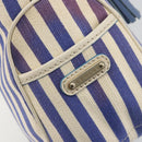 CELINE Boogie Bag Canvas Navy Gold Tone Auth 198642A-18