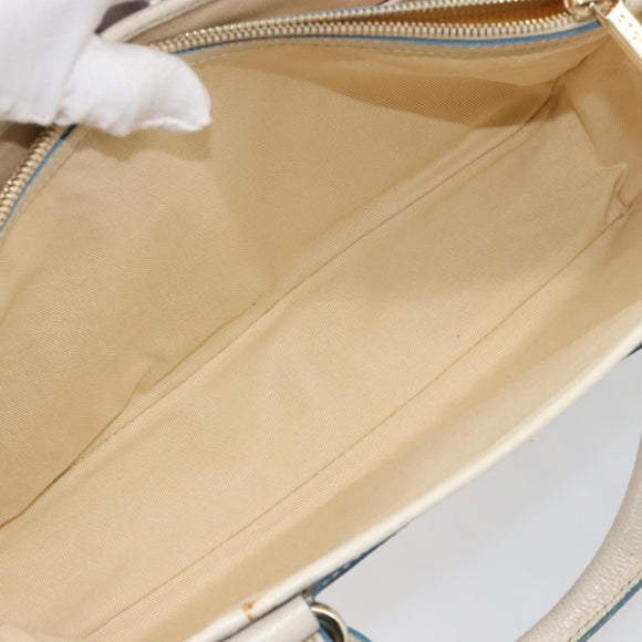 CELINE Boogie Bag Canvas Navy Gold Tone Auth 198642A
