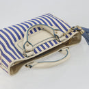 CELINE Boogie Bag Canvas Navy Gold Tone Auth 198642A-7