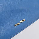 Miu Miu Shoulder Bag Leather Navy Gold Tone Auth 198643A-17