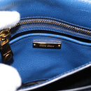 Miu Miu Shoulder Bag Leather Navy Gold Tone Auth 198643A-10