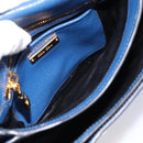 Miu Miu Shoulder Bag Leather Navy Gold Tone Auth 198643A-21