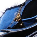 Miu Miu Shoulder Bag Leather Navy Gold Tone Auth 198643A-23