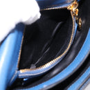 Miu Miu Shoulder Bag Leather Navy Gold Tone Auth 198643A-24