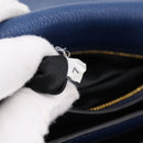 Miu Miu Shoulder Bag Leather Navy Gold Tone Auth 198643A-12
