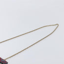 VALENTINO Rock Studs Chain Shoulder Bag Leather 2way Navy Gold Auth 198645M-14