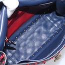 VALENTINO Rock Studs Chain Shoulder Bag Leather 2way Navy Gold Auth 198645M-11