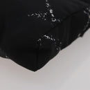 CHANEL Travel Line Waist Bag Nylon Black Silver CC Auth 198646A-12