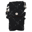 CHANEL Travel Line Waist Bag Nylon Black Silver CC Auth 198646A-2
