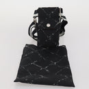 CHANEL Travel Line Waist Bag Nylon Black Silver CC Auth 198646A-24