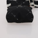 CHANEL Travel Line Waist Bag Nylon Black Silver CC Auth 198646A-9