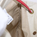 HERMES Aline PM Shoulder Bag Canvas Beige Red Auth 198647A-17