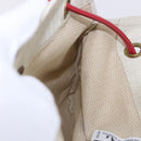 HERMES Aline PM Shoulder Bag Canvas Beige Red Auth 198647A-18