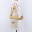 HERMES Aline PM Shoulder Bag Canvas Beige Red Auth 198647A-19