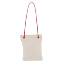 HERMES Aline PM Shoulder Bag Canvas Beige Red Auth 198647A-3
