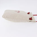 HERMES Aline PM Shoulder Bag Canvas Beige Red Auth 198647A-4