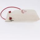HERMES Aline PM Shoulder Bag Canvas Beige Red Auth 198647A-5