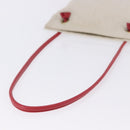 HERMES Aline PM Shoulder Bag Canvas Beige Red Auth 198647A-7