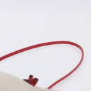 HERMES Aline PM Shoulder Bag Canvas Beige Red Auth 198647A-8