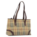 BURBERRY Nova Check Tote Bag PVC Leather Beige Brown Auth 198649A-1