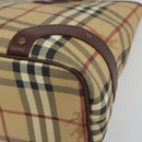 BURBERRY Nova Check Tote Bag PVC Leather Beige Brown Auth 198649A-9