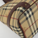 BURBERRY Nova Check Tote Bag PVC Leather Beige Brown Auth 198649A-14