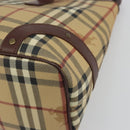 BURBERRY Nova Check Tote Bag PVC Leather Beige Brown Auth 198649A-15