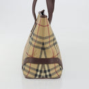 BURBERRY Nova Check Tote Bag PVC Leather Beige Brown Auth 198649A-3