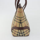 BURBERRY Nova Check Tote Bag PVC Leather Beige Brown Auth 198649A-4