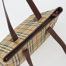 BURBERRY Nova Check Tote Bag PVC Leather Beige Brown Auth 198649A-6