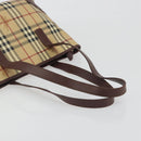 BURBERRY Nova Check Tote Bag PVC Leather Beige Brown Auth 198649A-7