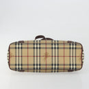 BURBERRY Nova Check Tote Bag PVC Leather Beige Brown Auth 198649A-5