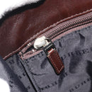 BURBERRY Nova Check Hand Bag Canvas Beige Silver Auth 198650-19