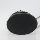 CHANEL Matelasse Chain Shoulder Vanity Bag Lamb Skin Black CC Auth 198651SAM-11