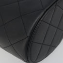 CHANEL Matelasse Chain Shoulder Vanity Bag Lamb Skin Black CC Auth 198651SAM-13
