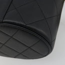 CHANEL Matelasse Chain Shoulder Vanity Bag Lamb Skin Black CC Auth 198651SAM-14