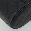 CHANEL Matelasse Chain Shoulder Vanity Bag Lamb Skin Black CC Auth 198651SAM-15