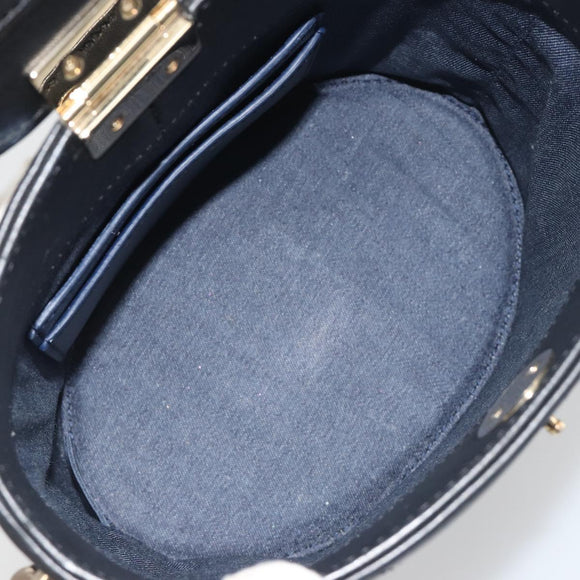 CHANEL Matelasse Chain Shoulder Vanity Bag Lamb Skin Black CC Auth 198651SAM
